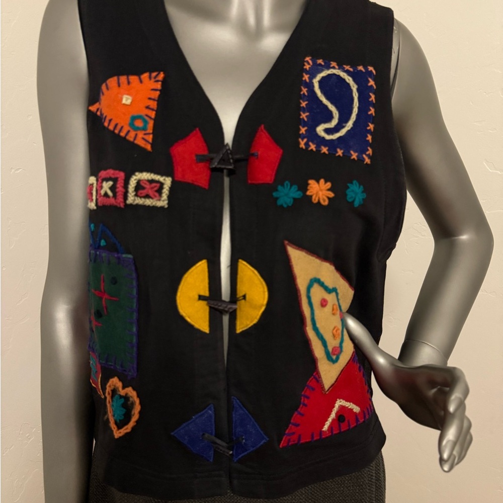 Arriviste Vintage Patchwork Embroidered Bohemian Vintage Grunge Hippie Vest